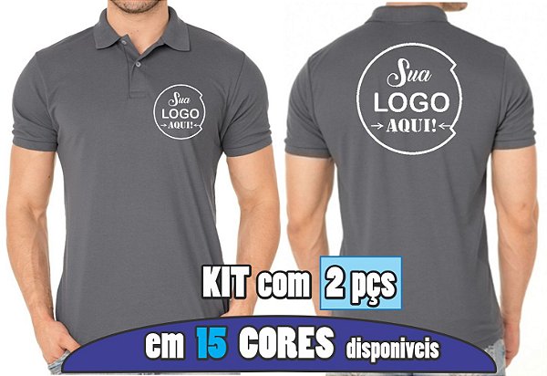 Camisa Polo Sua Logo Bordado Peito e Costas Kit 2 peças - ..:: Innovare Sul  ::.. Loja de Camisas Bordadas Personalizadas