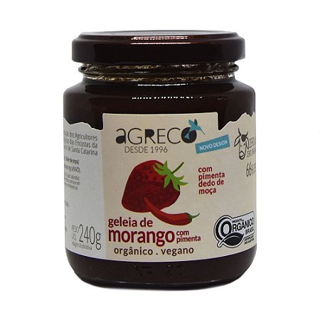 Geléia de morango orgânica com pimenta Agreco - 240g