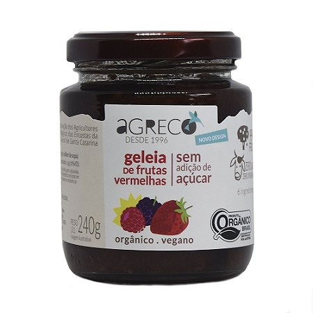 Geléia orgânica de frutas vermelhas sem açúcar Agreco - 240g