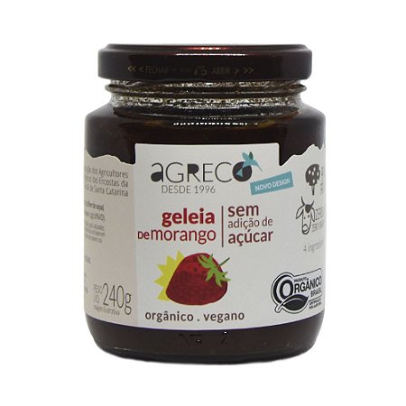 Geléia orgânica de morango sem açúcar Agreco - 240g