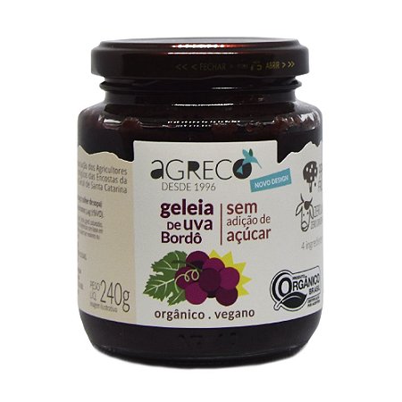 Geléia orgânica de uva sem açúcar Agreco - 240g