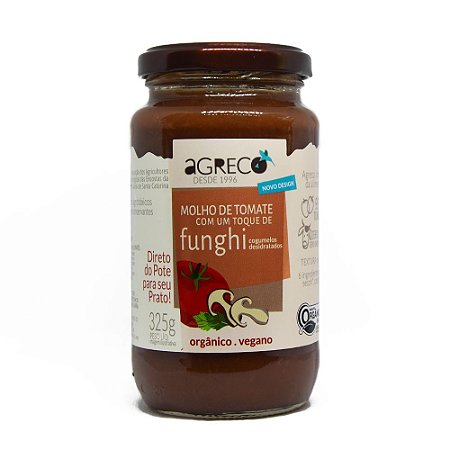 Molho de tomate orgânico com funghi Agreco - 325g