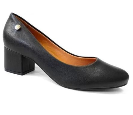 sapato vizzano preto salto quadrado