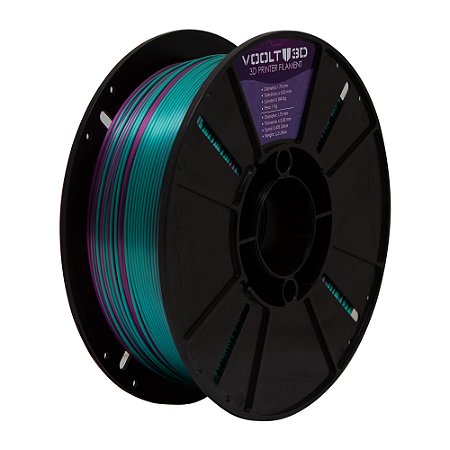 Filamento PLA Duo Color Ametista e Verde V-Silk High Speed | 1,75mm | 1Kg | Voolt3D