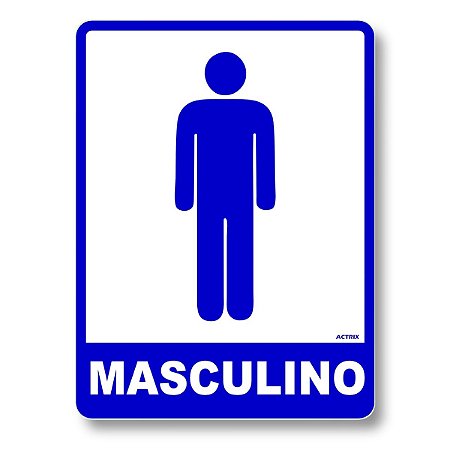 Placa de Banheiro PS 15x20 Masculino Color