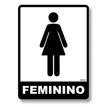 Placa de Banheiro PS 15x20 Feminino P & B