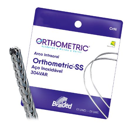 Arco Aço SS Braided 8 Filamentos Retangular Superior .017x.025 - Orthometric