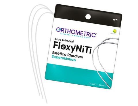 Arco Flexy NiTi Esthetic Rhodium Superelástico Quadrado Inferior .016x.016 - Orthometric