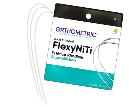 Arco Flexy NiTi Esthetic Rhodium Superelástico Retangular Superior .017x.025 - Orthometric