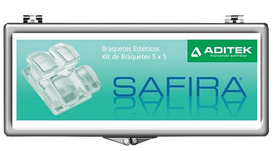 Bráquete 5x5 Roth Cerâmico Safira .018" 1 Caso - Aditek