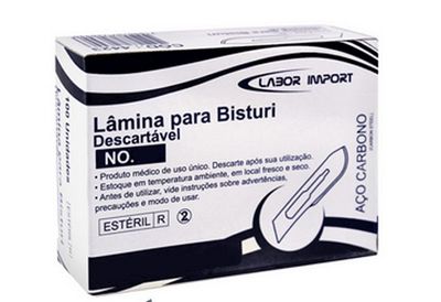 Lâmina para Bisturi Carbono nº 10 - Labor Import