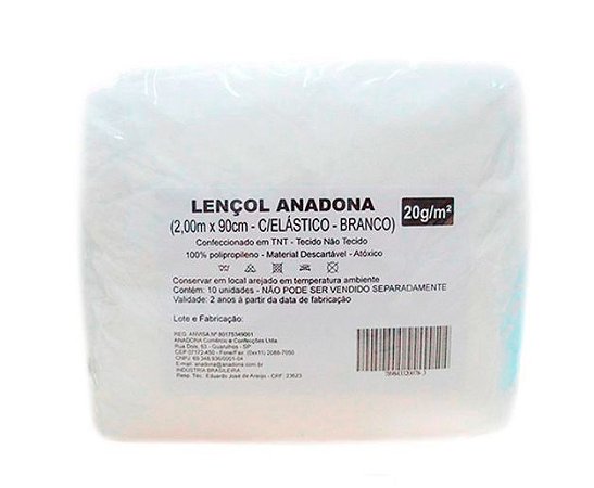 Lençol Descartável c/ Elástico Standard Branca - Anadona
