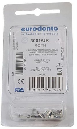 Tubo Solda Simples Roth 1º Molar Sup/Dir (16) - Eurodonto