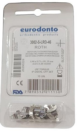 Tubo Duplo Solda Roth PLA 1º Molar Inf/Dir - Eurodonto