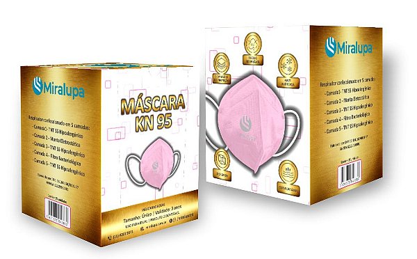 Máscara KN95 Cor Rosa - Miralupa