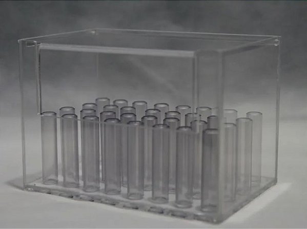 Porta Bengala (Elastic) Duplo c/ Tampa p/ 32 Cores Cristal - Ortoguaru