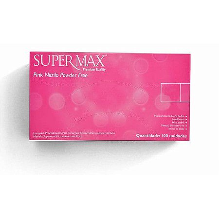 Luva de Procedimento Nitrilo Pink s/ Pó Tam. P - Supermax