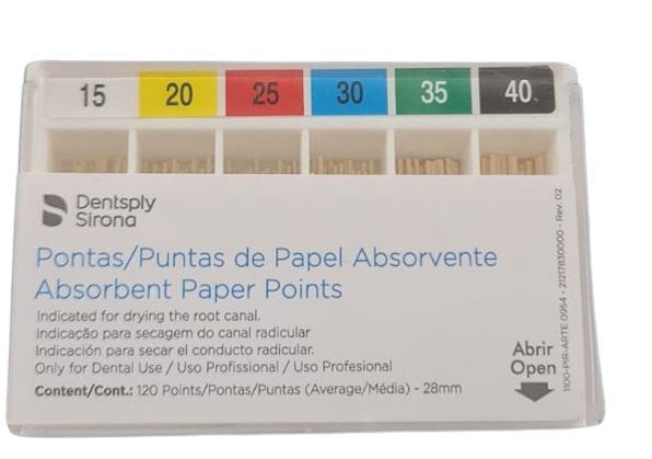 Ponta de Papel Absorvente ISO Sortida 15-40 - Dentsply