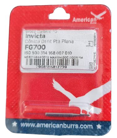 Broca Carbide Operatória Cônica Dentada Ponta Plana FG 700 Invicta - American Burrs