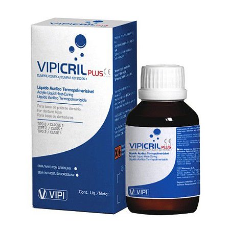 Resina Acrílica Termo Vipi Cril Plus Líquido c/ Crosslink 50ml - Vipi