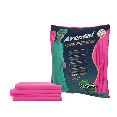 Avental Manga Longa 20g AFG Tam U Rosa Pink - Protdesc