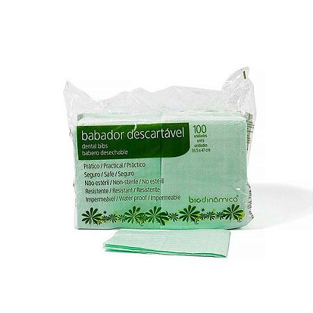 Babador Descartável Impermeável Verde - Biodinâmica