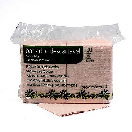 Babador Descartável Impermeável Rosa - Biodinâmica