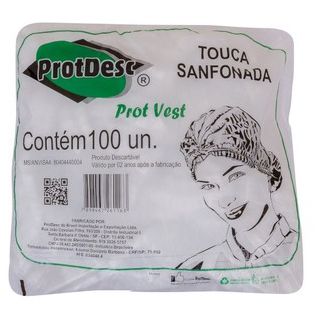 Touca Sanfonada Branca - Protdesc