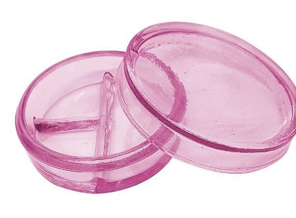 Cápsula de Petry de Vidro c/ 3 Divisões Rosa - Lysanda
