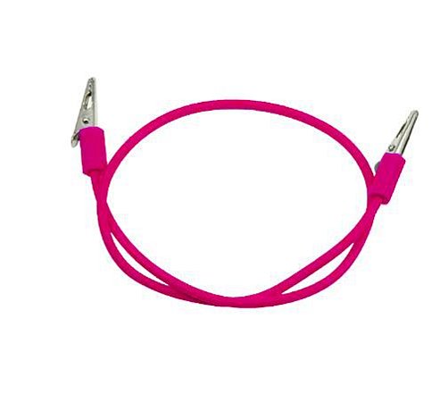 Prendedor de Babador Jacaré Silicone Rosa Pink c/  Adereço Infantil - Lysanda