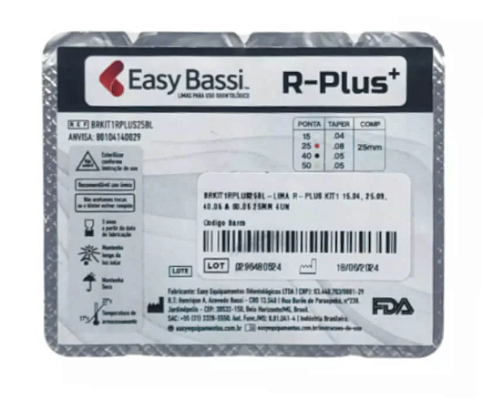Lima Reciprocante R-Plus+ Kit 1 15.04, 25.08, 40.05 e 50.05 25mm - Easy