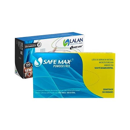Luva de Procedimento Látex s/ Pó Lalan Safemax Tam. G - Supermax