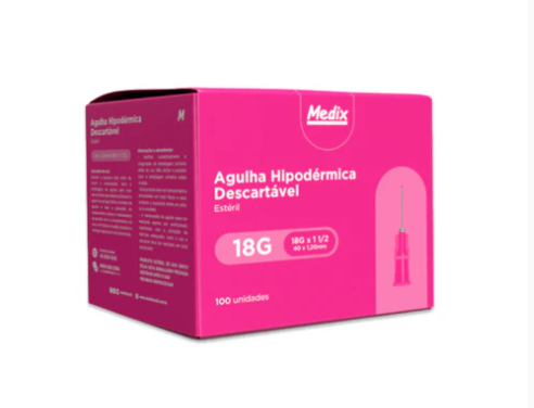 Agulha Hipodérmica 40x1,20mm (18gx1 1/2) - Medix