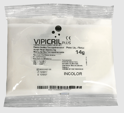 Resina Acrílica Termo Vipi Cril Plus Pó Incolor 14g - Vipi