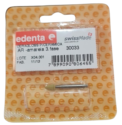 Polidor Diamantado de Cerâmica Ceragloss AR Chama Média Amarelo - Edenta