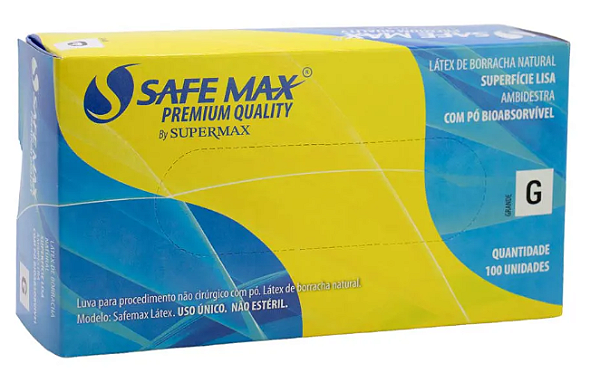 Luva de Procedimento c/ Pó Safemax Tam. G - Supermax