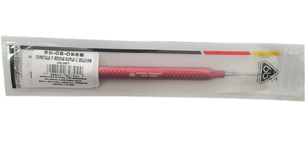 Espátula p/ Resina Dupla c/ Bolinha Kolorit Vermelho - 6B Invent