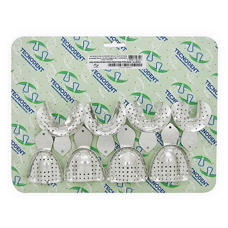 Moldeira Rasa Desdentado Perfurada em Alumínio - Tecnodent