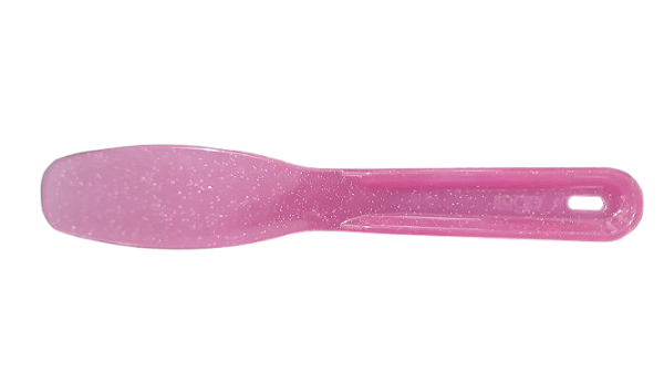 Espátula Plástica Anatômica Rosa Glitter - Nova OGP