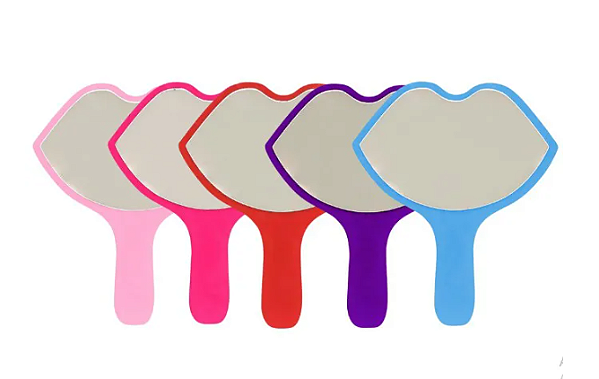 Espelho de Mão Divertido Boca Rosa Pink – Lysanda