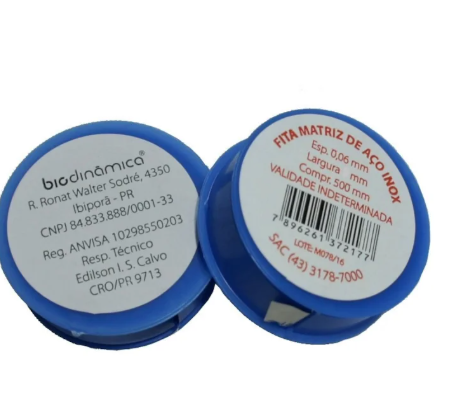 Fita Banda Matriz de Aço Inox 7mm - Biodinâmica