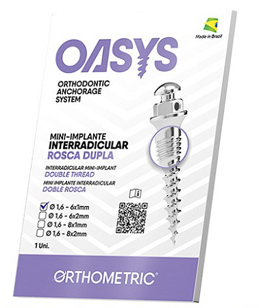 Mini-Implante Interradicular Oasys Rosca Dupla Diam.1,6 Comp.6x1mm - Orthometric