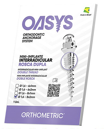 Mini-Implante Interradicular Oasys Rosca Dupla Diam.1,6 Comp.8x2mm – Orthometric