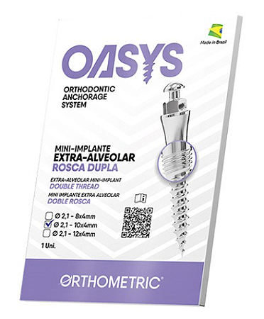 Mini-Implante Extra-Alveolar Oasys Rosca Dupla Diam.2,1 Comp.10x4mm – Orthometric