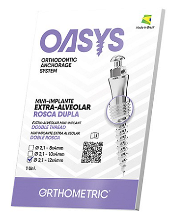 Mini-Implante Extra-Alveolar Oasys Rosca Dupla Diam.2,1 Comp.12x4mm - Orthometric