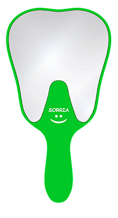 Espelho de Mão Formato de Dente Verde - AF do Brasil