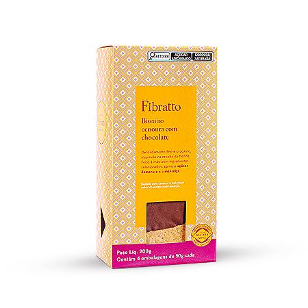 Biscoito Cenoura com Chocolate 200g (4 x 50g)