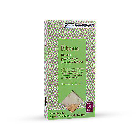 Biscoito pistache com chocolate branco 80g