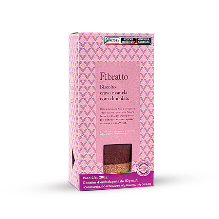 Biscoito Cravo e Canela com Chocolate 200g (4 x 50g)