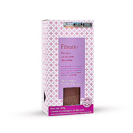 Biscoito Cacau com Chocolate 200g (4 x 50g)